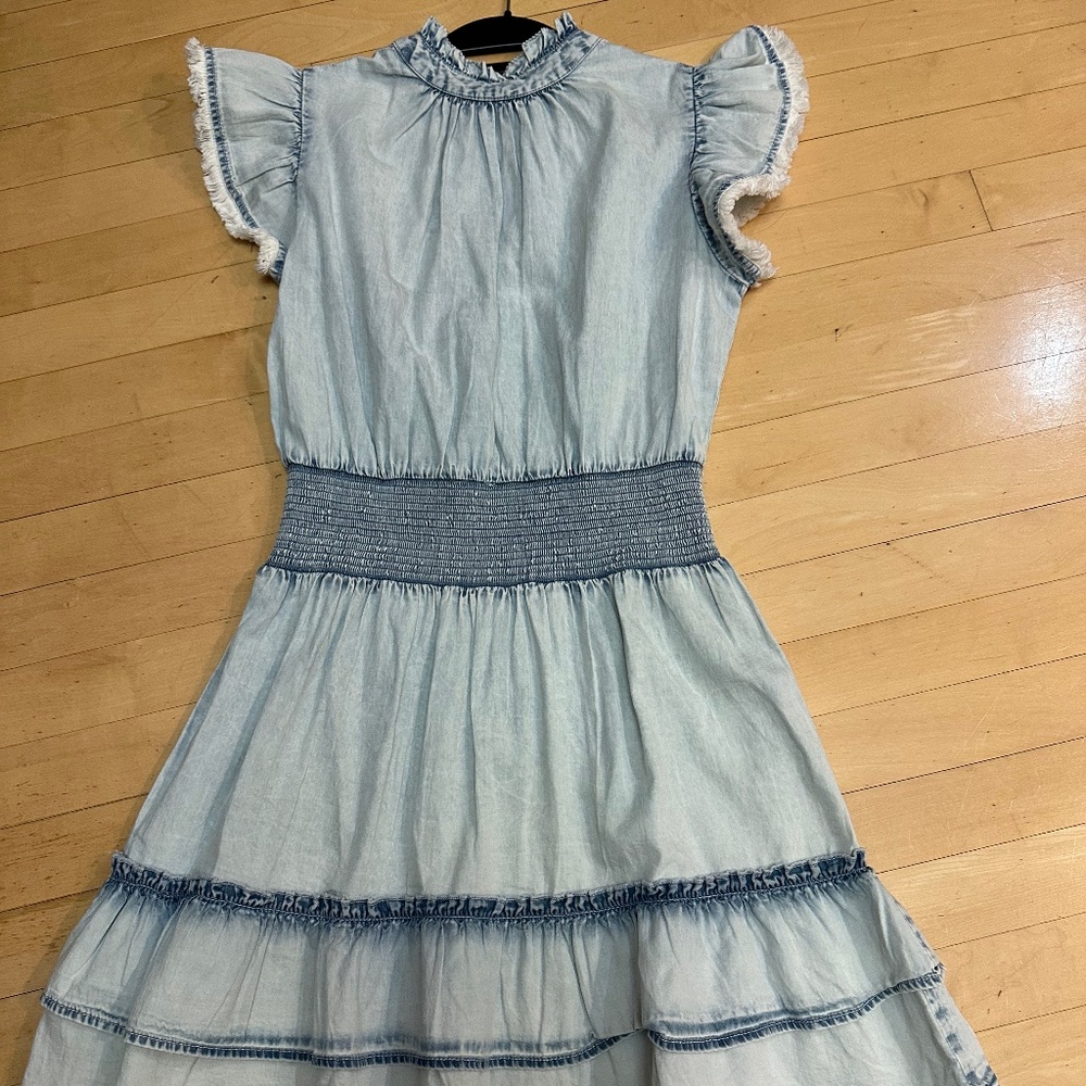 THML flutter sleeve denim dress,S, - Picture 3 of 4